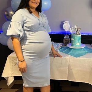 Blue maternity dress